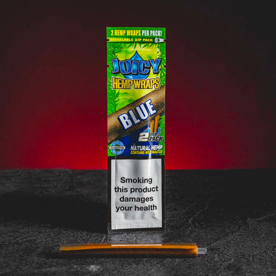 Juicy Hemp Wrap Hanfwickel für Federkiele Pro Packung 2 Stück pro Packung Blaubeerblau