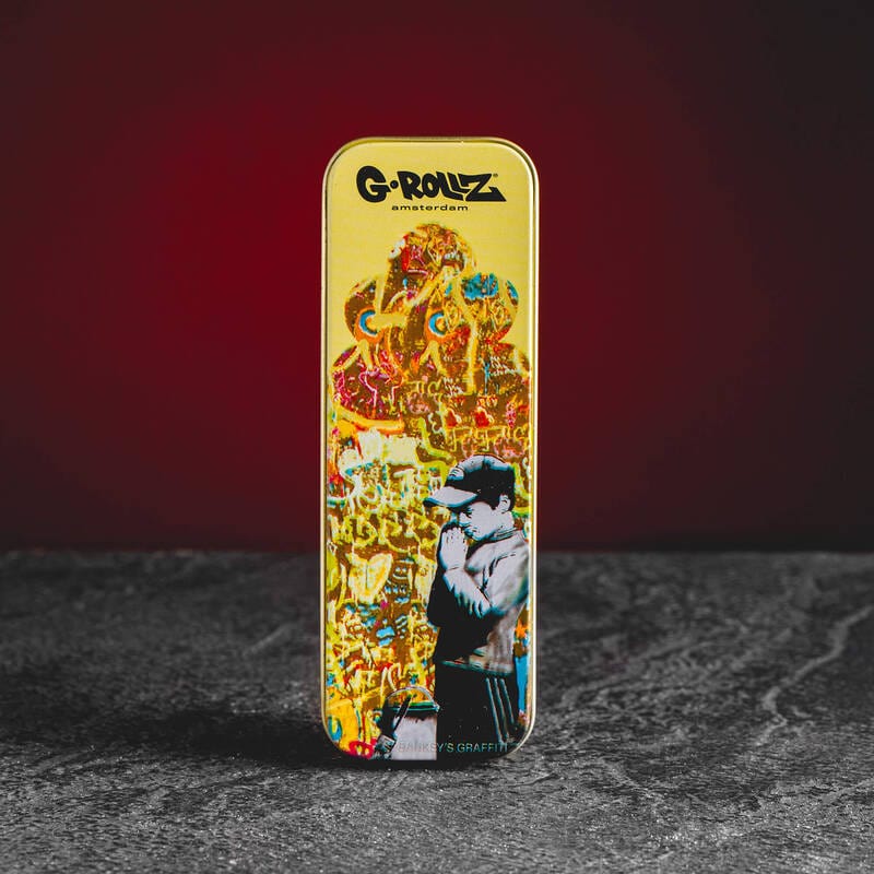 CBD Blumenbox Banksy Design HHC CBD Preroll Joint Blüten Taube betender Junge