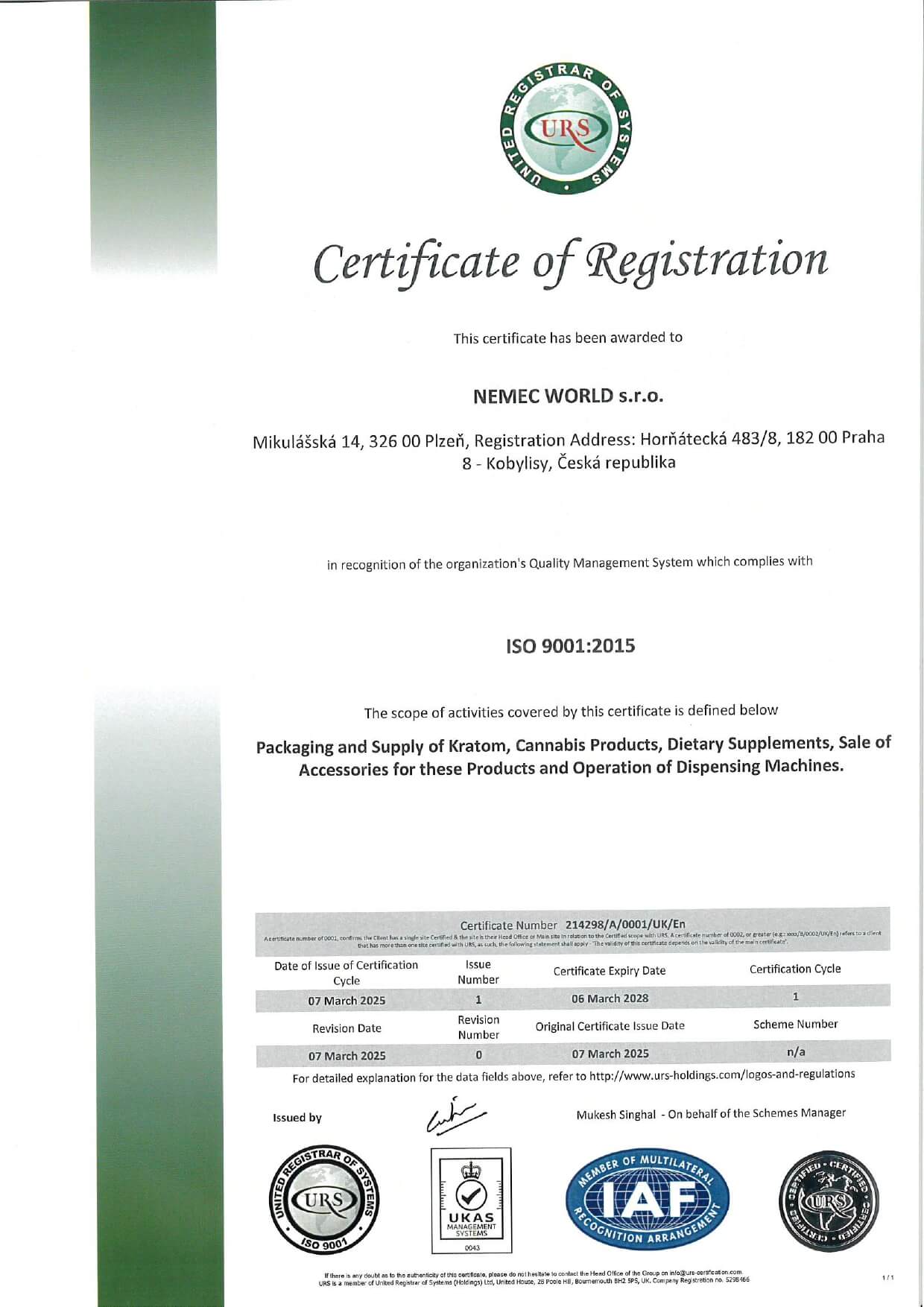 Certificering volgens ISO 9001:2015