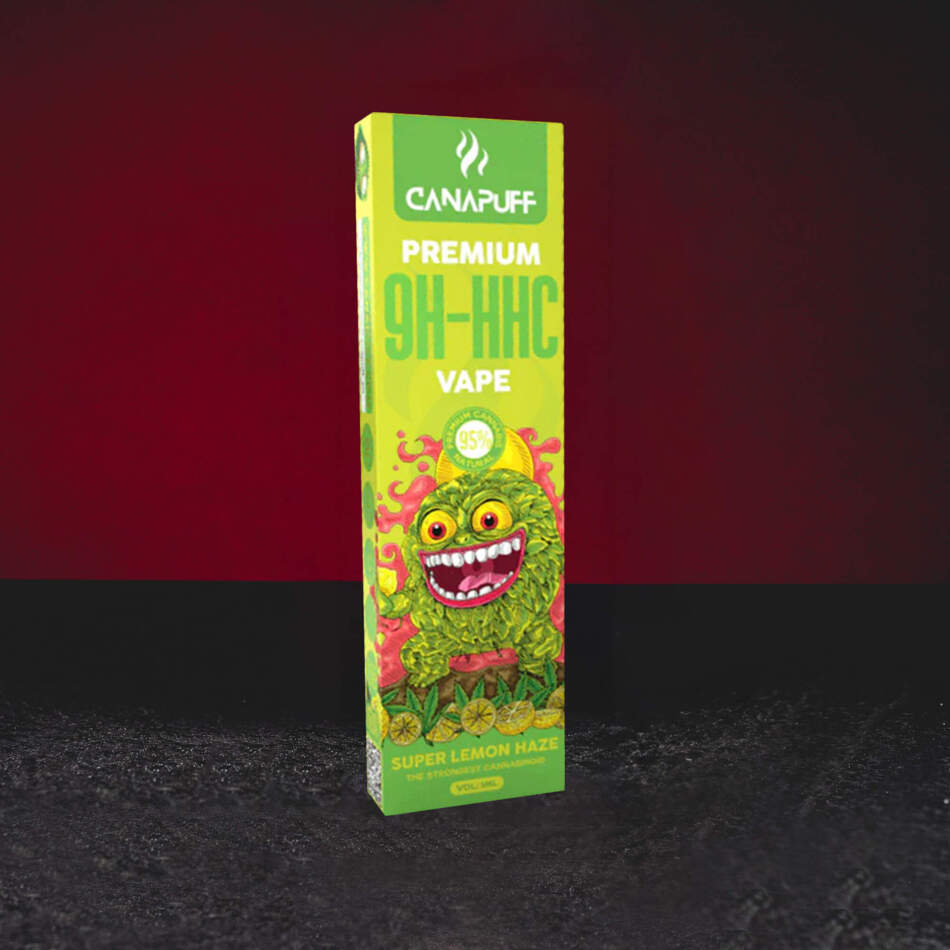 9H-HHC Vape Super Lemon Haze 95% 1ml – Premium Einweg-Vape mit Zitrus-, Zitronen-, Tropenfrucht- und Benzinaroma in elegantem Design vape met innovatieve 9H-HHC cannabinoïde in de varianten Super Lemon Haze, Rainbow Runtz, King Luis XIII en Donny Burger vape desechable premium con innovador cannabinoide 9H-HHC en variantes