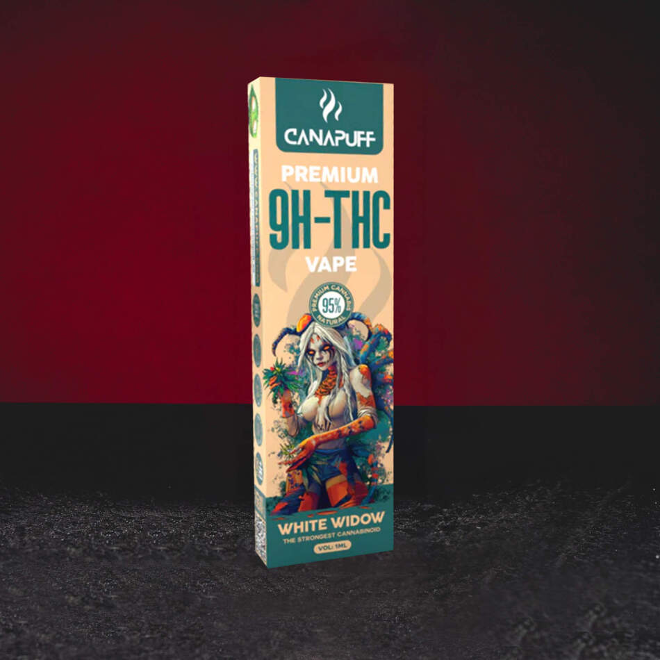 9H-TH Vape 95% 1ml White Widow – eleganter Vape mit Kombination aus Kiefer-, Zitrus-, erdigen und leicht würzigen Noten premium disposable vape met 9H-TH cannabinoïde in de varianten vape desechable premium con cannabinoide 9H-TH en variantes