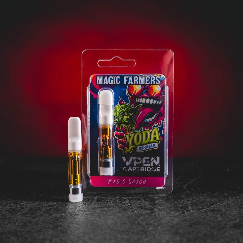 Premium 1-ml-Cartridge Yoda Ice Cream mit cremig-kühlem Profil für ein erfrischendes aromatisches Erlebnis. magic farmers yoda ice cream cartridge kratomworld verkauf