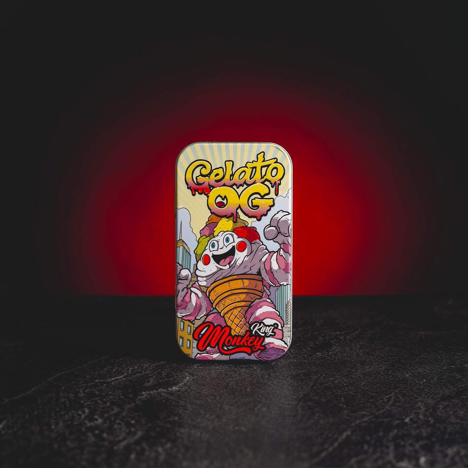 Kratom World Monkey King Box Blechdose Blechdose Metall Metall Kratomworld Verkauf von Gelato