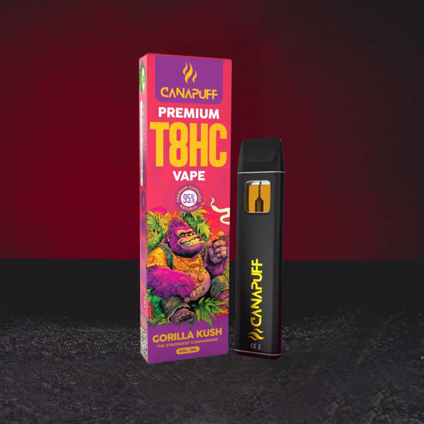 T8HC Vape 1 ml Gorilla Kush, Einweg-Vape mit fortschrittlichem T8HC Cannabinoid, klassisches Kush-Profil mit erdigen und holzigen Noten, tiefe Entspannung und ruhige Atmosphäre, langanhaltender ausgewogener Effekt, Kratom World Verkauf wegwerp vape met geavanceerde T8HC cannabinoïde, klassiek kush-profiel met aardse en houtachtige tonen, diepe ontspanning en rustige sfeer, langdurig uitgebalanceerd effect, Kratom World verkoop clásico con notas terrosas y amaderadas, relajación profunda y atmósfera tranquil
